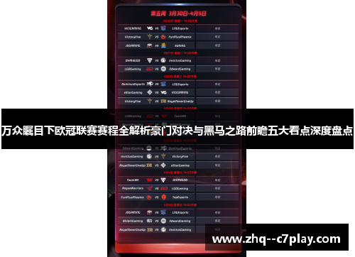 万众瞩目下欧冠联赛赛程全解析豪门对决与黑马之路前瞻五大看点深度盘点 万众瞩目下欧冠联赛赛程全解析豪门对决与黑马之路前瞻五大看点深度盘点